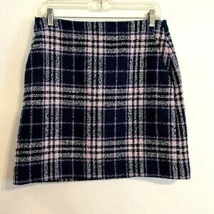 Loft Size 4 Green Pink Lavender plaid schoolgirl academia preppy mini  skirt